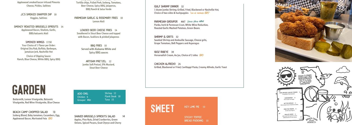 Beach Camp Brewpub Menu
