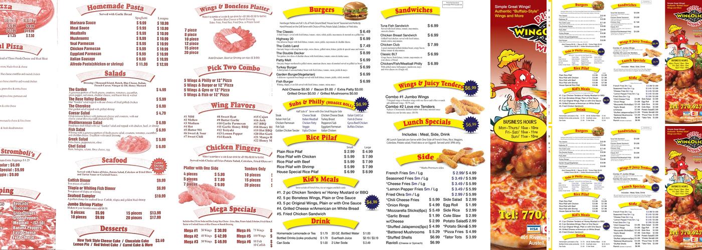 Wingolicious Menu