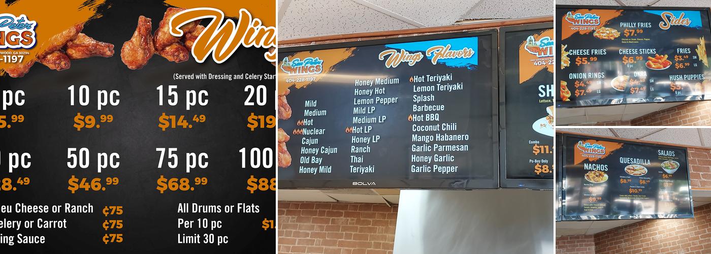 San Peter Wings Menu