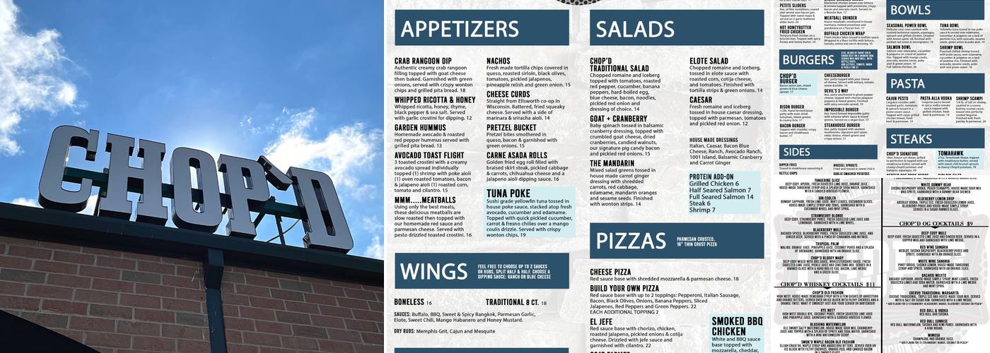 Chop'd Menu