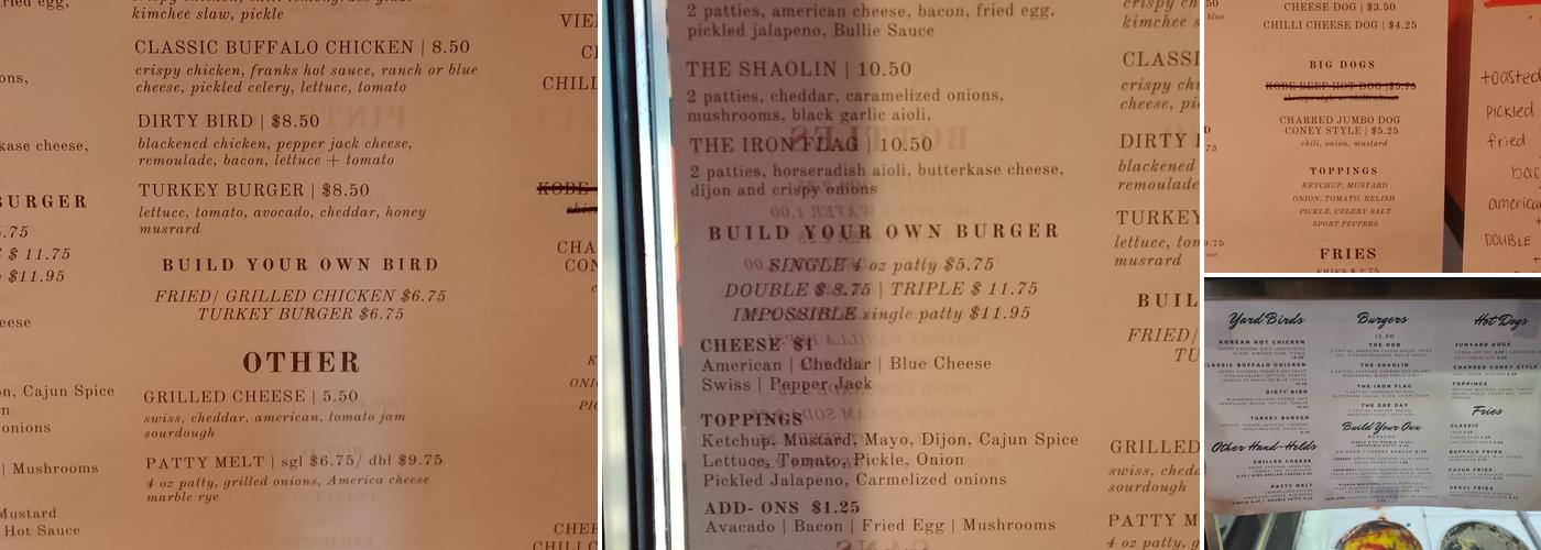 The Peanut Gallery Menu