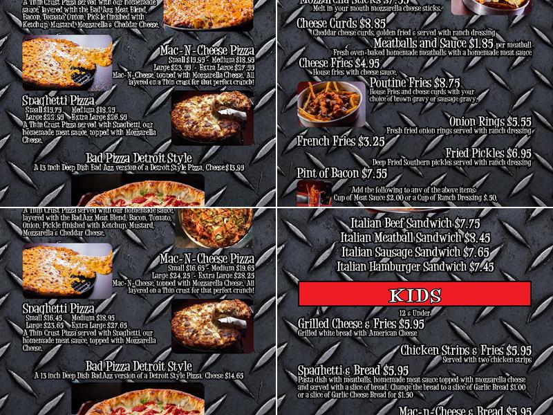 Dan’s Big Slice Pizza Menu