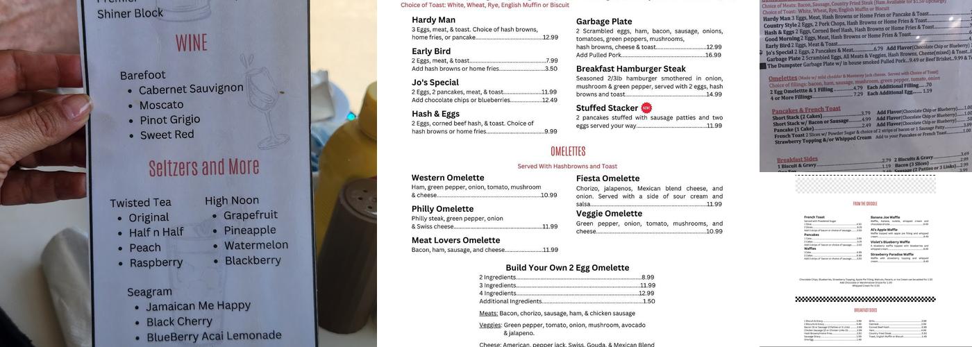 Hovey's Diner Menu