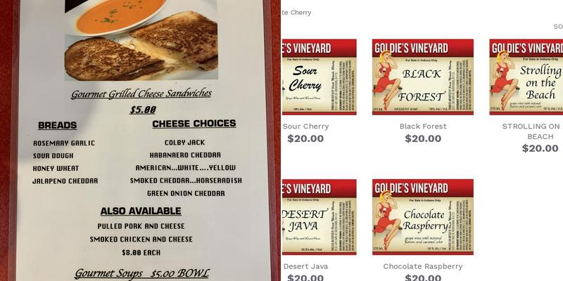 First Miracle Winery Menu