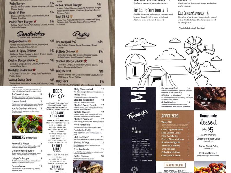 Fenwick's Menu