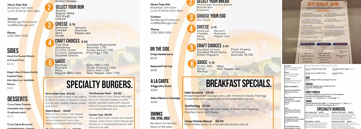 Best Burger. Omaha Menu