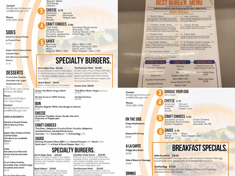 Best Burger. Omaha Menu
