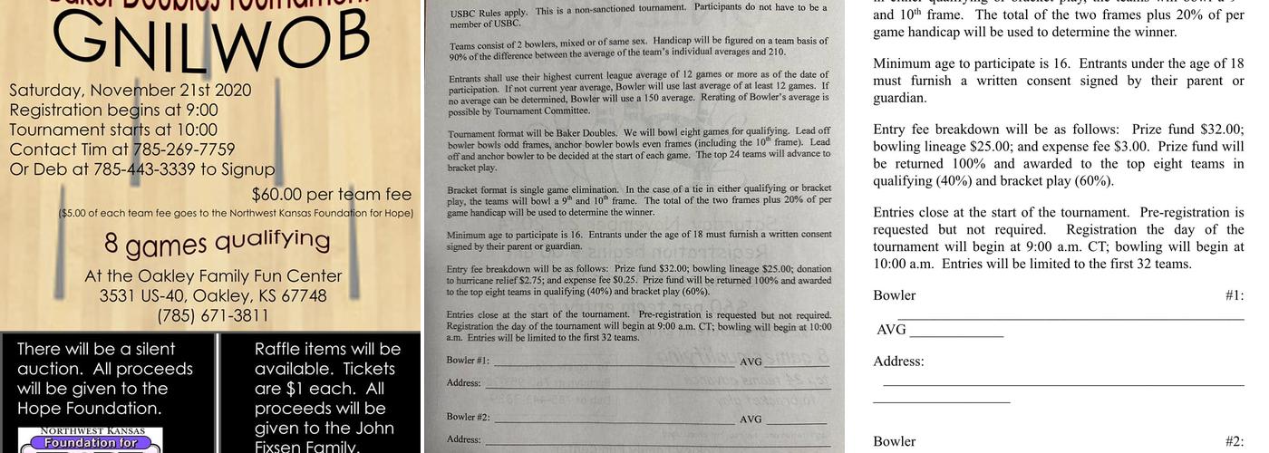 Hock Eyes Fun Center Menu