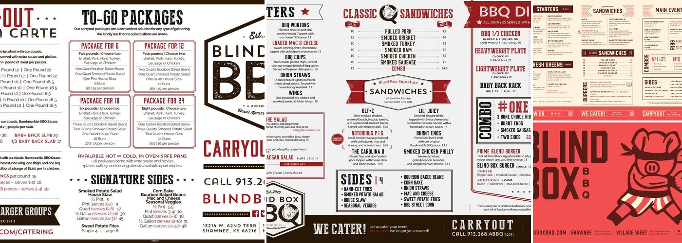 Blind Box BBQ - Village West Menu