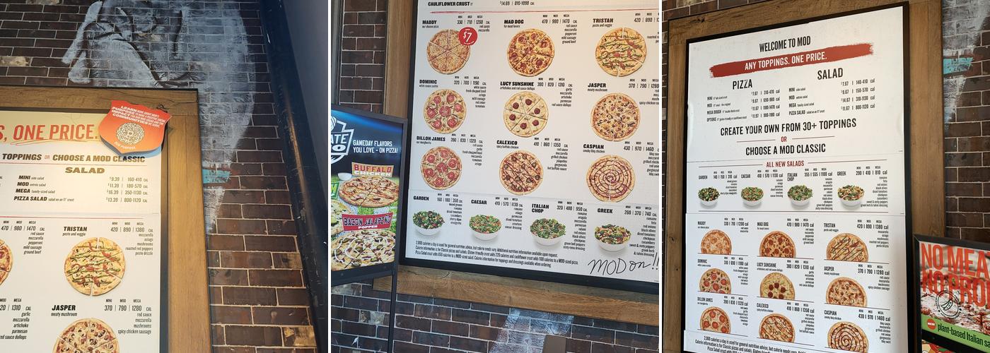 MOD Pizza Menu