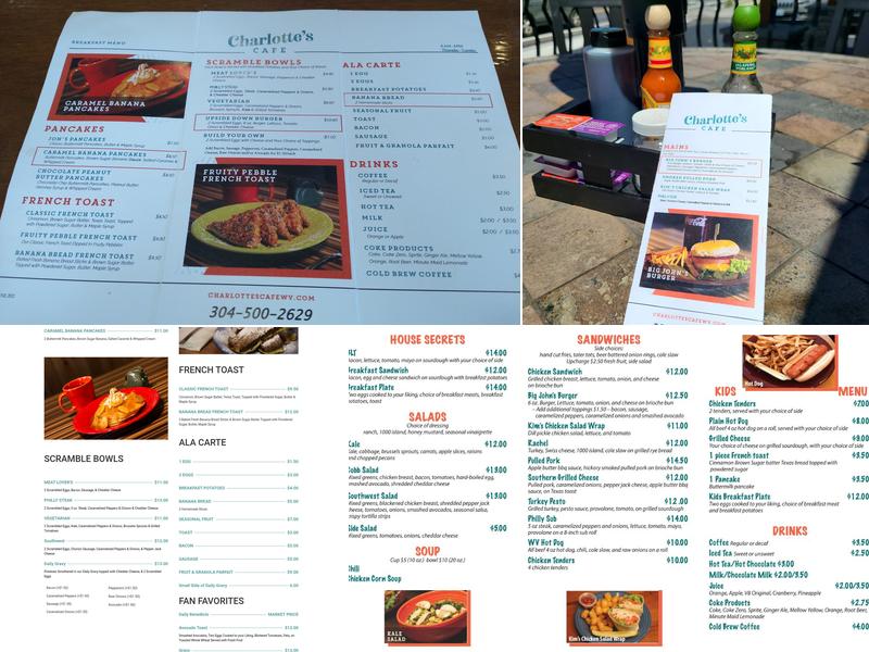 Charlotte's Cafe Menu