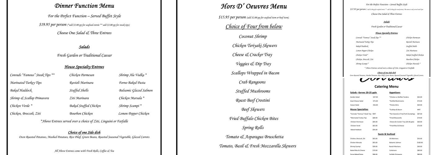 Conrad's Restaurant Menu