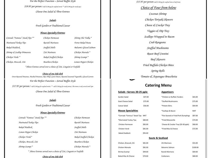 Conrad's Restaurant Menu