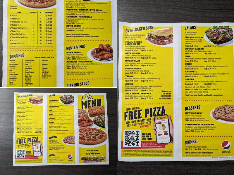 Hungry Howie's Pizza Menu