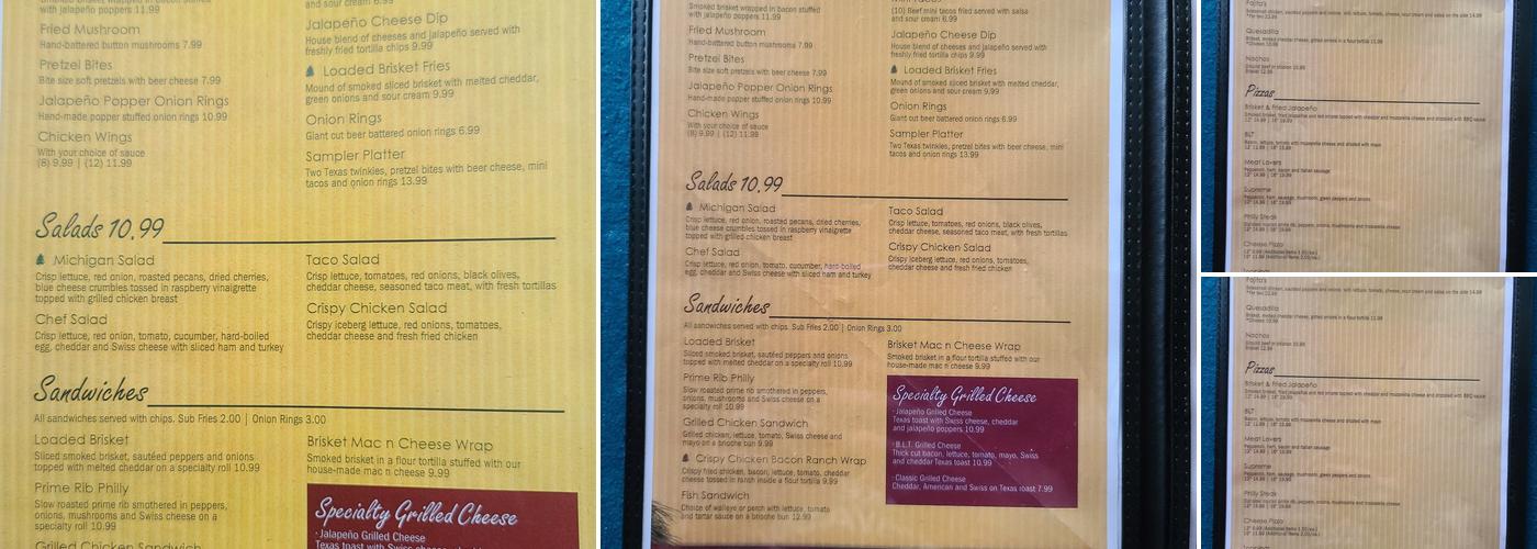 Lost creek Back Woods Lodge Menu