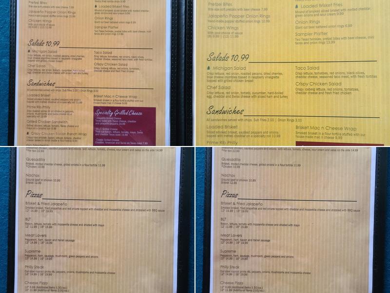 Lost creek Back Woods Lodge Menu