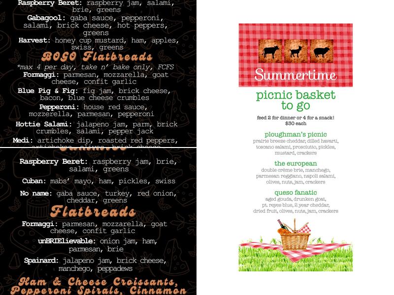 Petoskey Cheese Menu