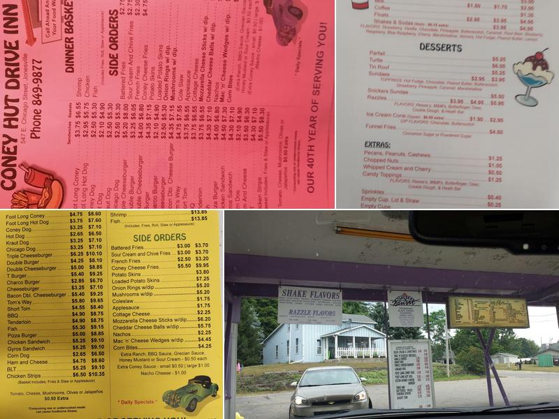 Coney Hut Drive Inn Menu