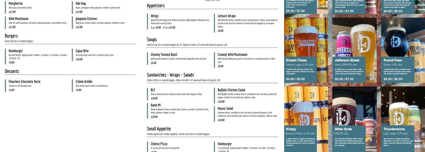 Drastic Measures Brewing Menu