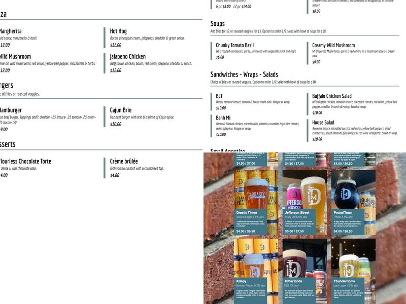 Drastic Measures Brewing Menu