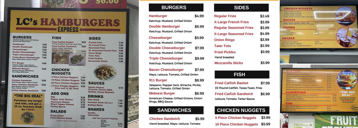 KC'S Hamburger Express Menu