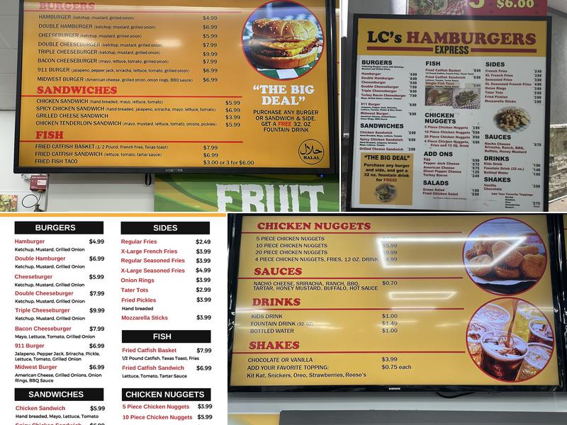 KC'S Hamburger Express Menu