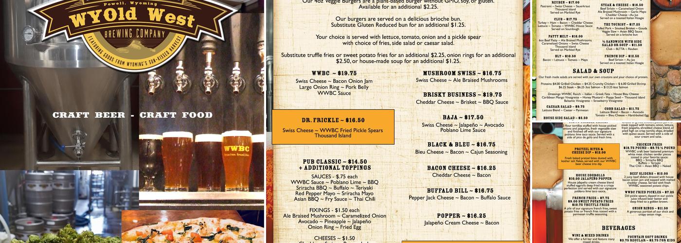 WYOld West Brewing Company Menu