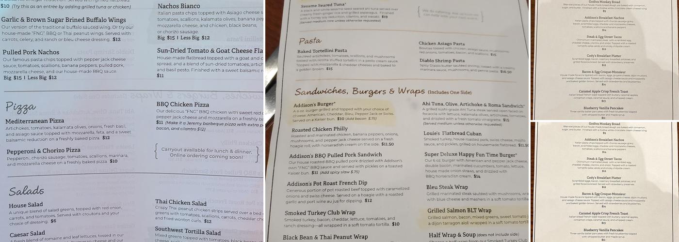 Addison's - South Menu