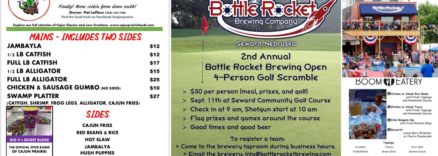 Bottle Rocket Brewing Co. Menu