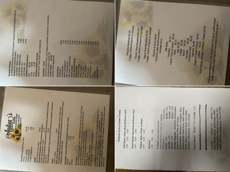 Andrea’s Family Diner Menu