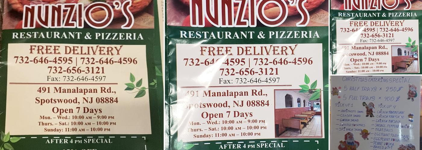 Nunzio's Menu