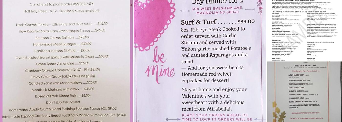 Mirabella Catering Menu