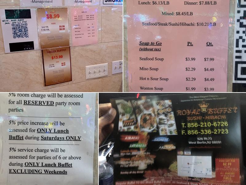 Royal Buffet Sushi & Hibachi Menu