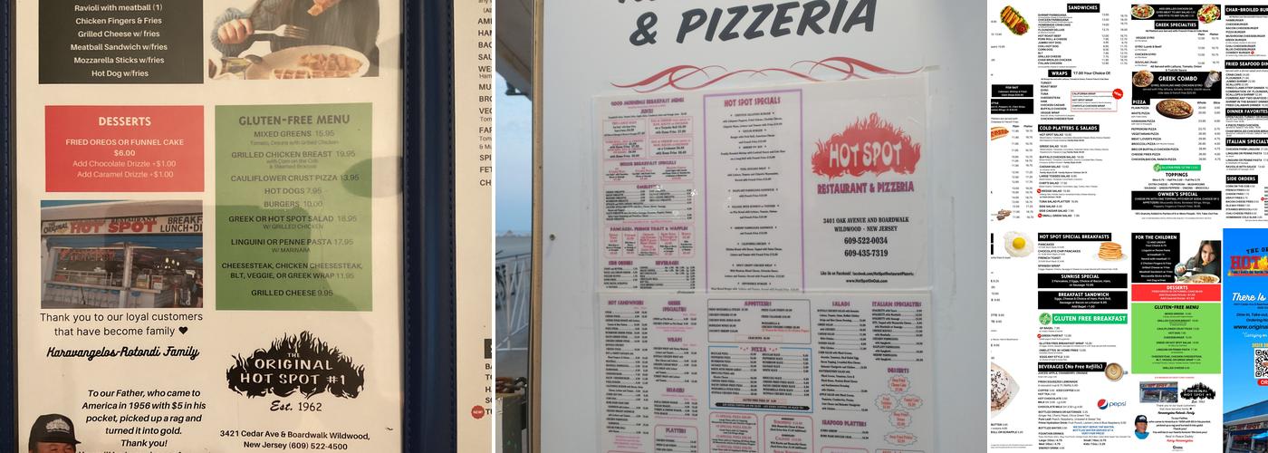Original Hot Spot Menu