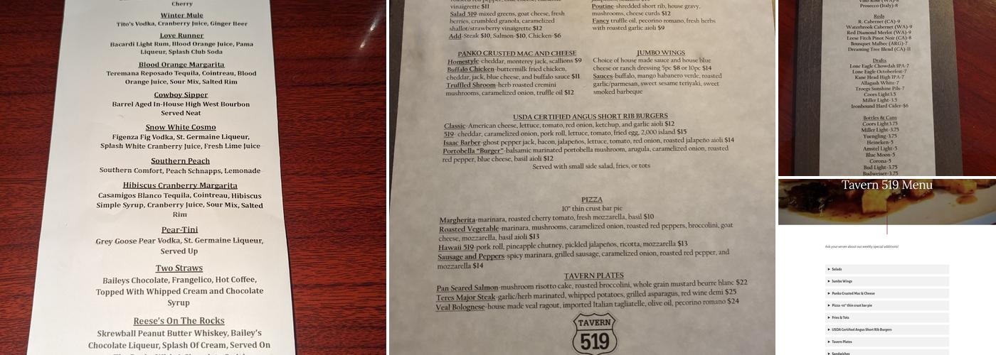Tavern 519 Menu