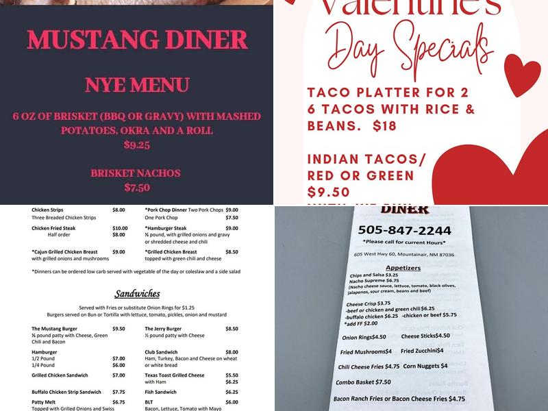 Mustang Diner Menu