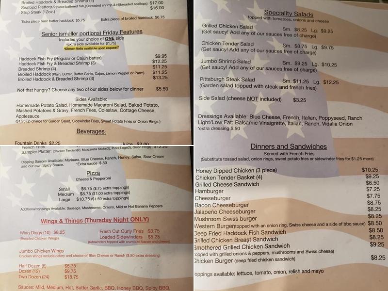 American Legion Menu