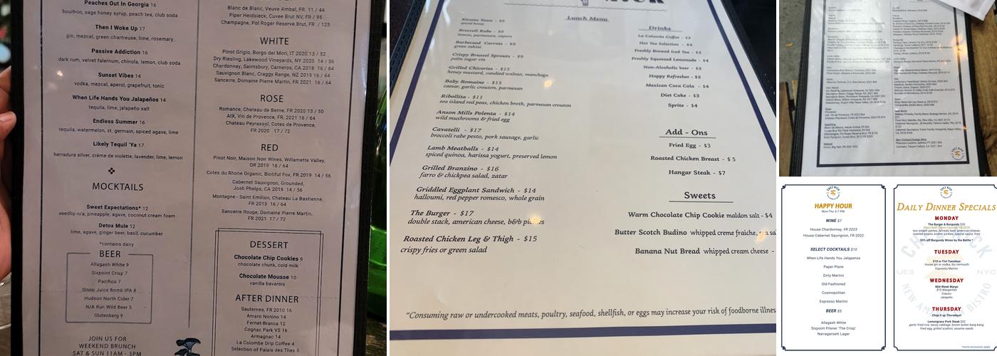 Chez Nick Menu