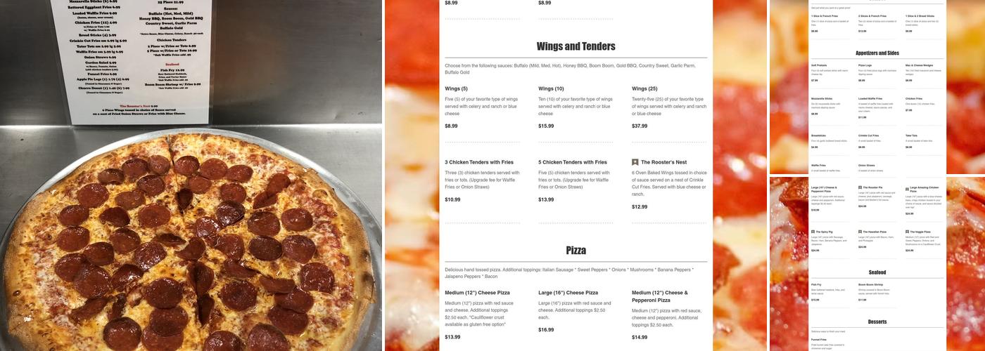 The Rooster Pub And Pizza Menu