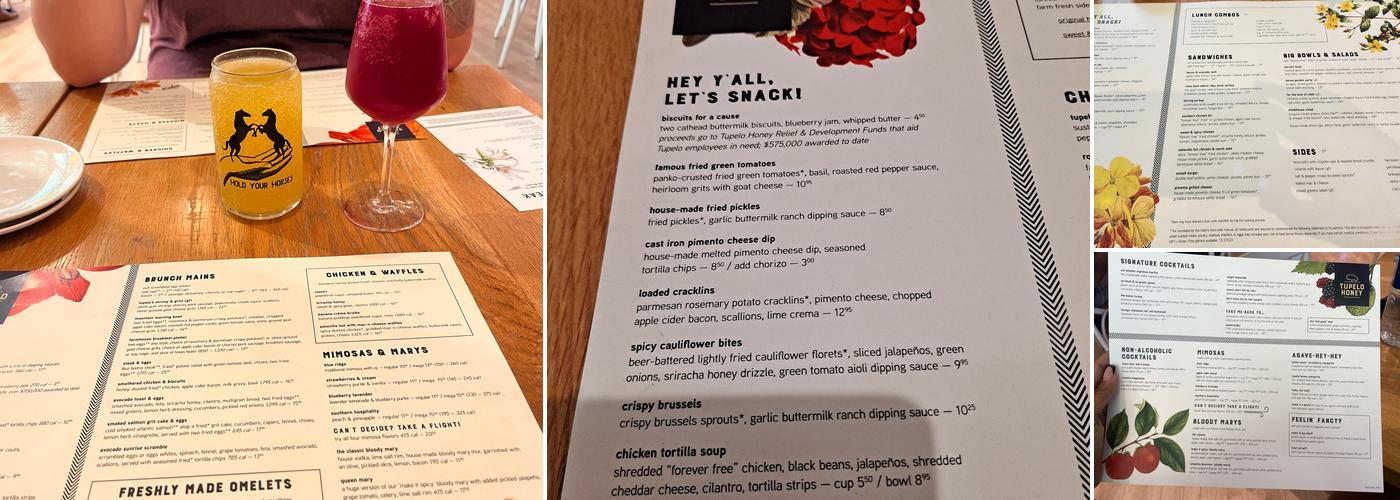 Tupelo Honey Southern Kitchen & Bar Menu