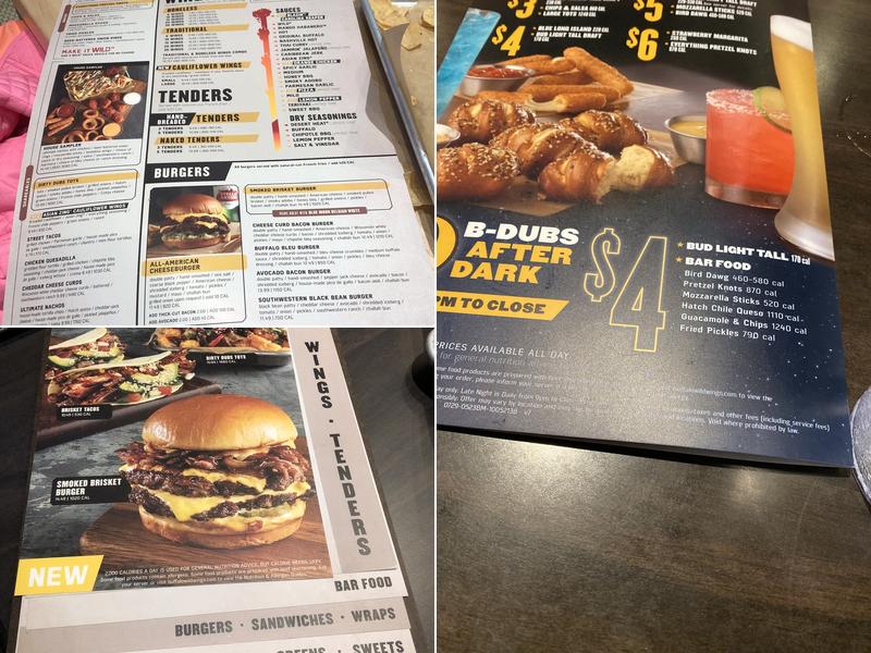 Buffalo Wild Wings Menu