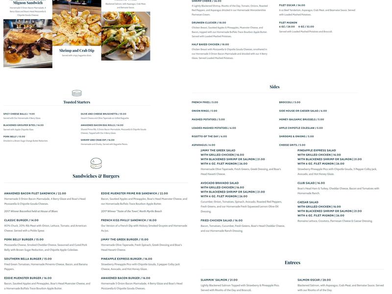 Toasted Menu