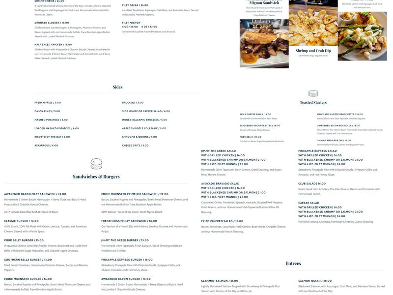 Toasted Menu