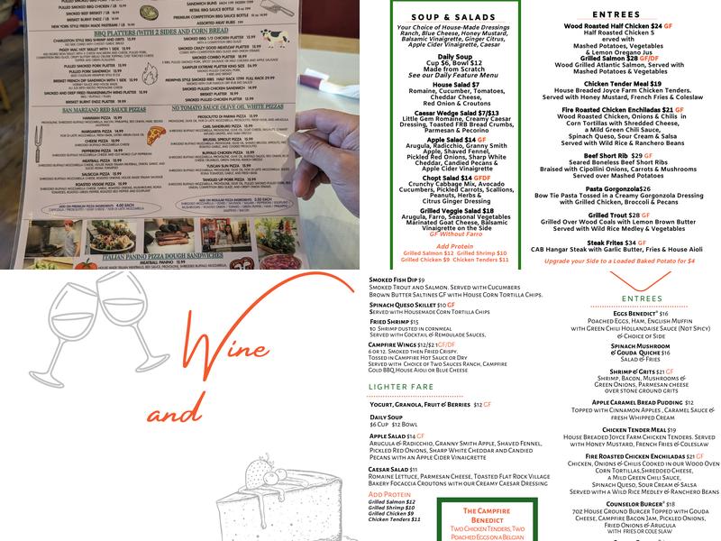 Campfire Grill Menu