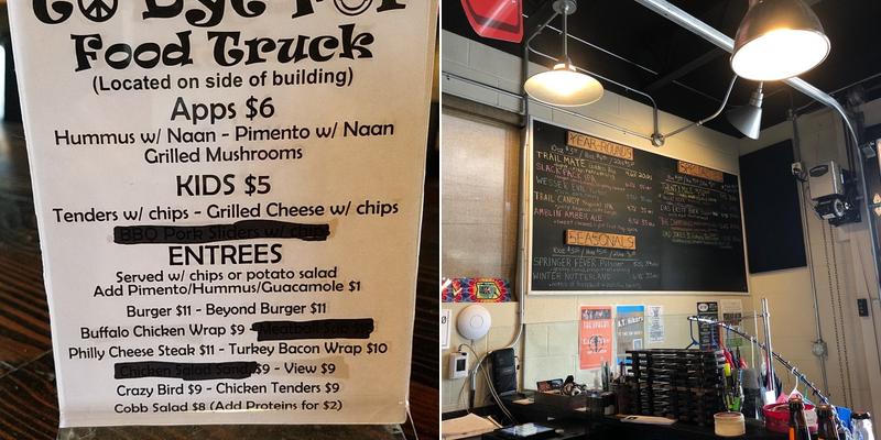 Lazy Hiker Brewing Co. Menu