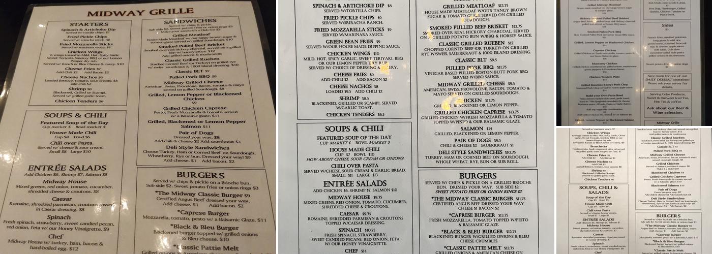 Midway Grille Menu