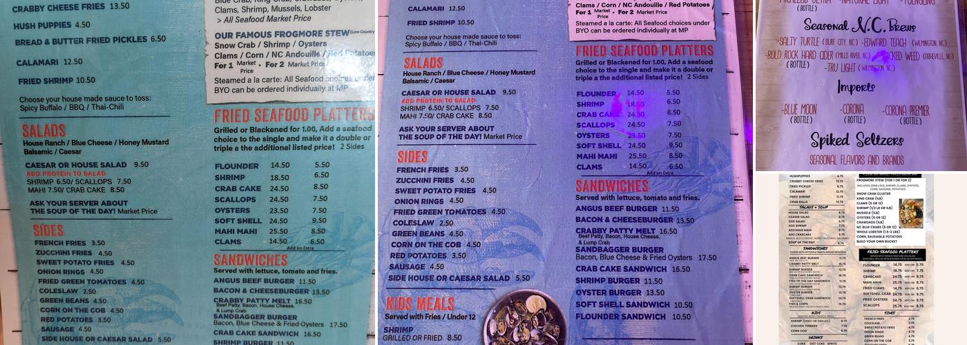 Crab Pot Menu