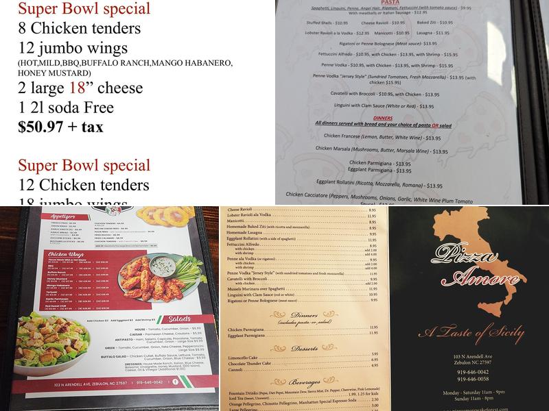 Armando’s Pizza Zebulon Menu