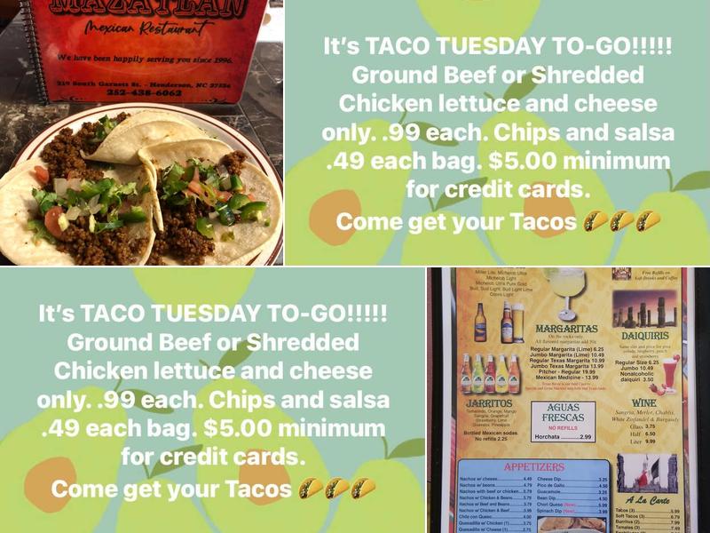 Mazatlan Mexican Restaurant Menu