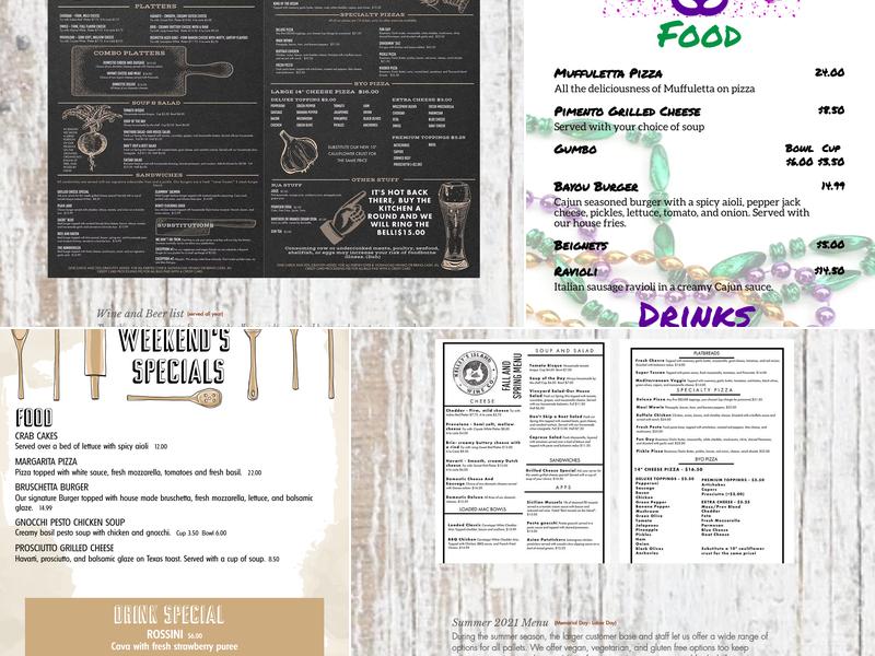 Kelleys Island Wine Co. Menu